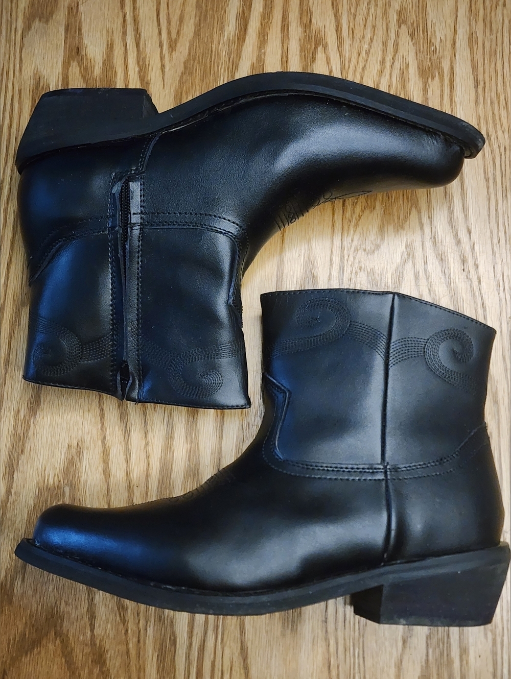 Saddle Tramp Leather Cowboy Boots Mens Size 9.5W Zipper Wide Biker Western - Picture 10 of 11